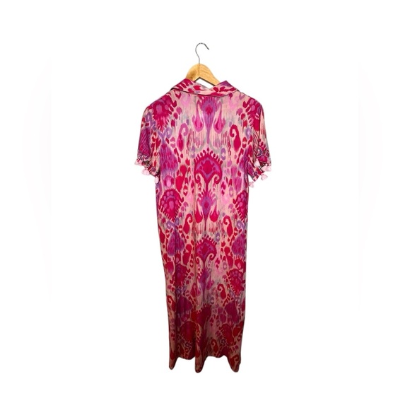 SOFT SURROUNDINGS embroidered pink Palace Maxi Dress Pink S - Picture 8 of 10